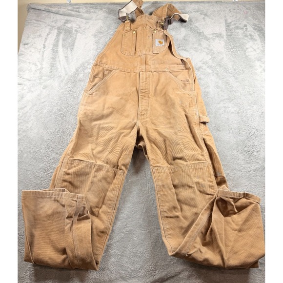 Carhartt Other - Carhartt R01 Bib Overalls Mens 32x30 Brown Duck Double Knee Workwear